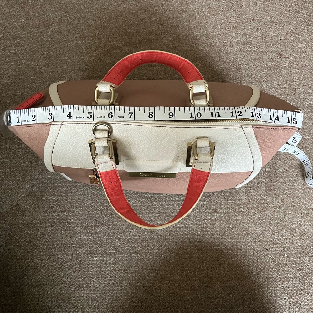 Calvin Klein Tan and Cream Satchel with Structured Design - Picture 13 of 16